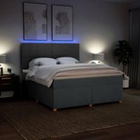 Boxspring met matras stof donkergrijs 180x200 cm - thumbnail