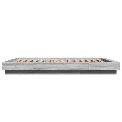Bedframe bewerkt hout grijs sonoma eikenkleurig 135x190 cm
