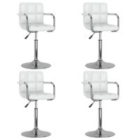 Eetkamerstoelen draaibaar 4 st kunstleer wit - thumbnail