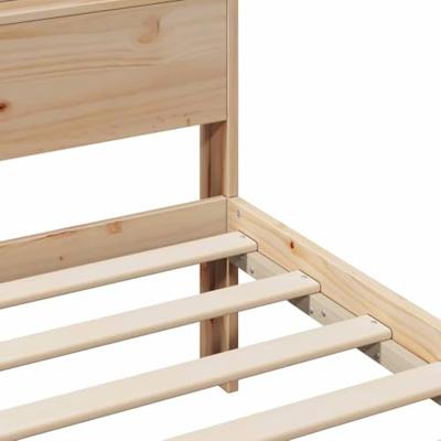 Bedframe met hoofdeinde Bruin 140 x 200 cm Massief grenenhout Bedframe met hoofdeinde Bruin 140 x 200 cm Massief grenenhout