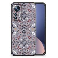Xiaomi 12 | 12X Marmeren Print Telefoonhoesje Flower Tiles - thumbnail