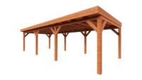 Trendhout Overkapping Refter XL 955x400 cm- Plat dak- Onbehandeld lariks Douglas hout- Trendhout - thumbnail