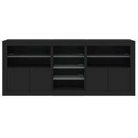 Dressoir met LED-verlichting 181,5x37x67 cm zwart - thumbnail