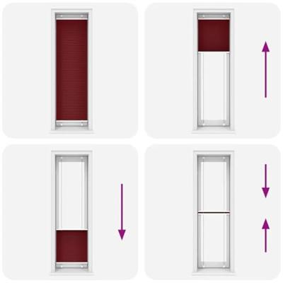 Pliss rolgordijn 55x200 cm stofbreedte 54,4 cm bordeauxrood