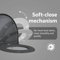 VidaXL Toiletzitting antraciet 47 x 37 x 4 cm duroplast - thumbnail