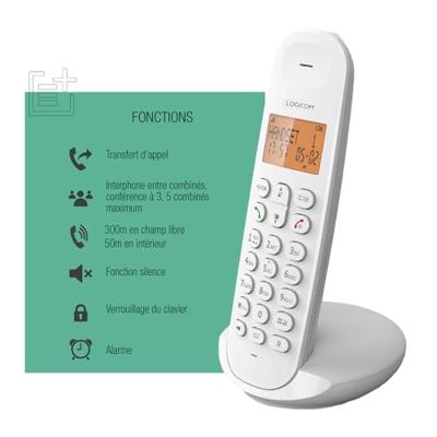Draadloze vaste telefoon - LOGICOM - DECT ILOA 150 SOLO - Wit - Zonder antwoordapparaat