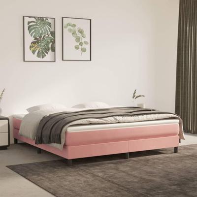 Pocketveringmatras 180x200x20 cm fluweel roze Pocketveringmatras 180x200x20 cm fluweel roze