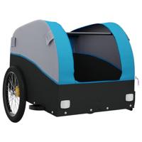 Fietstrailer 45 kg ijzer zwart en blauw - thumbnail