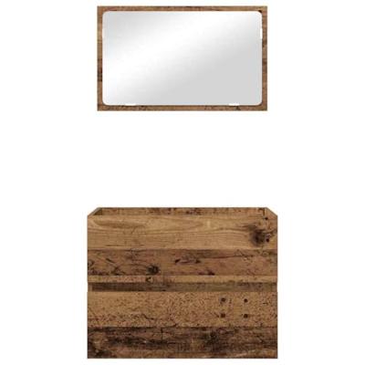 Badkamermeubelset 2 pcs Oud Hout 57 x 37 x 45 cm Bewerkt hout