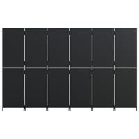Kamerscherm 6 panelen poly rattan zwart - thumbnail