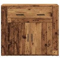 Dressoir 80x33x70 cm bewerkt hout oud houtkleurig - thumbnail