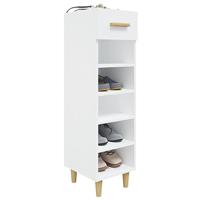 VidaXL Schoenenkast 30x35x105 cm bewerkt hout hoogglans wit - thumbnail