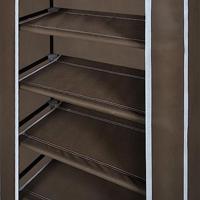 Stoffen schoenenrek met hoes 58 x 28 x 106 cm bruin - thumbnail