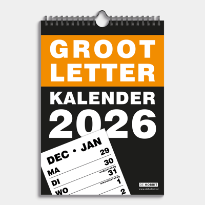 A4 Grootletter Kalender 2026