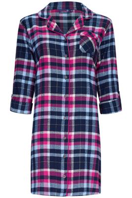 Flanellen doorknoop nachthemd geruit Emma Flanellen doorknoop nachthemd geruit Emma
