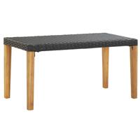 VidaXL Tuinbank 120 cm poly rattan en massief acaciahout zwart - thumbnail