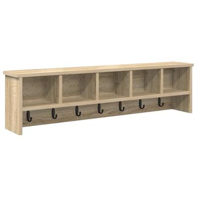 Wandgemonteerde kapstok met plank Sonoma eiken 100 x 16 x 26 cm