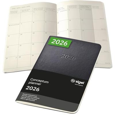 Sigel Tafelkalender Conceptum 2026 Softcover DIN A6 Zwart C2685 1 stuk(s) Aantal paginas: 64 Sigel Tafelkalender Conceptum 2026 Softcover DIN A6 Zwart C2685 1 stuk(s) Aantal paginas: 64