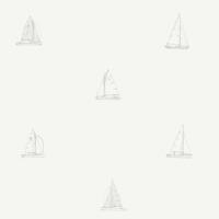 Dutch Wallcoverings Joy - Zeilboten - Wit/Grijs - thumbnail