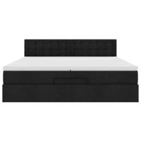 Ottoman bed met matras 200x200 cm stof zwart - thumbnail