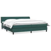 Boxspringbed met matrassen 180x220 cm fluweel donkergroen - thumbnail