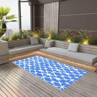 Buitenkleed ARAKIL 80x150 cm PP blauw en wit - thumbnail