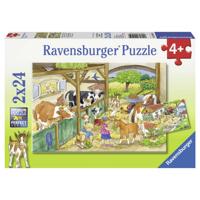 Ravensburger Puzzel Vrolijk Boerderijleven 2x24 Stukjes - thumbnail