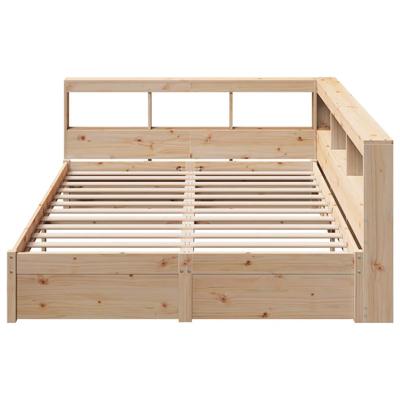 Bed met boekenkast zonder matras massief grenenhout 140x200 cm - thumbnail