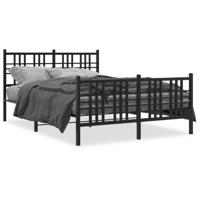 Bedframe met hoofd- en voeteneinde metaal zwart 120x190 cm - thumbnail