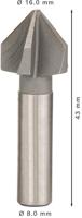 Bosch Accessoires Conische verzinkboren 16,0 mm, M 8, 43 mm, 8 mm 1st - 2608596372 - thumbnail