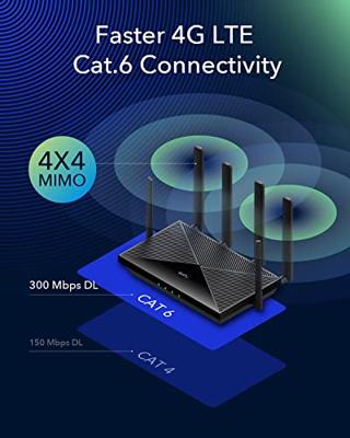 Cudy LT700 draadloze router Gigabit Ethernet Dual-band (2.4 GHz / 5 GHz) 4G Zwart