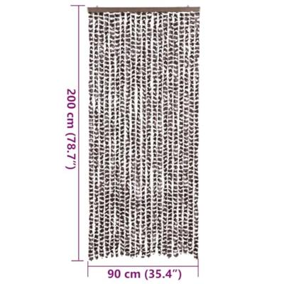 Vliegengordijn 90x200 cm chenille bruin en wit Vliegengordijn 90x200 cm chenille bruin en wit