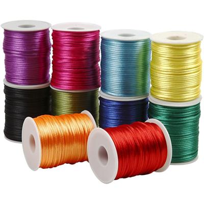 Creativ Company Satijnkoord, dikte 2 mm, sterke kleuren, 10x50 m/ 1 doos