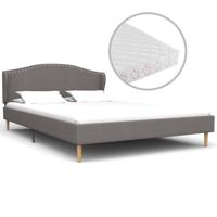 vidaXL Bed met matras stof lichtgrijs 120x200 cm - thumbnail