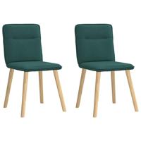 Eetkamerstoelen 4 st stof donkergroen - thumbnail
