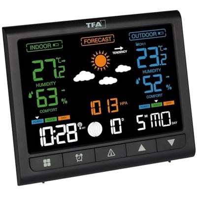 TFA Dostmann CONTRAST 35.1171.01 Draadloos weerstation Verwachting voor 12 tot 24 uur Aantal sensoren max.: 3