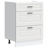 Keuken onderkast Porto bewerkt hout wit - thumbnail