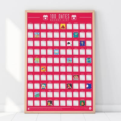 Gift Republic Scratch Poster - 100 Dates Om Op Te Gaan
