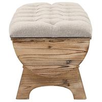 Opslagbank 103x51x44 cm massief hout en stof - thumbnail