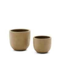 Kave Home Plantenpot 'Selvi' Set van 2 stuks, kleur Lichtbruin - thumbnail