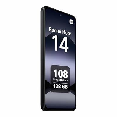 Xiaomi Redmi Note 14 Smartphone, 8 GB RAM 128 GB, 6,67 inch AMOLED-display, 120 Hz, camera 108 MP, vingerafdruksensor, NFC, 33 W Turbo Boost, 5500 mAh, zwart