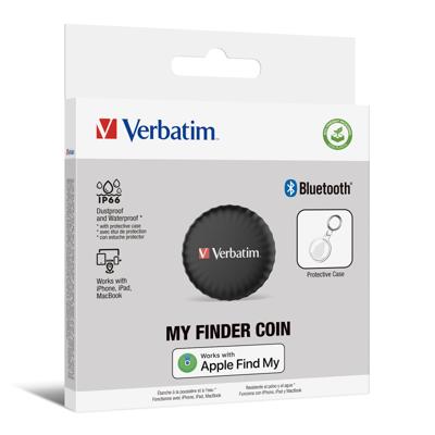 Verbatim My Finder Coin 1-Pack Bluetooth tracker Apple AirTag Zwart