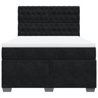 Boxspring met matras fluweel zwart 160x200 cm - thumbnail