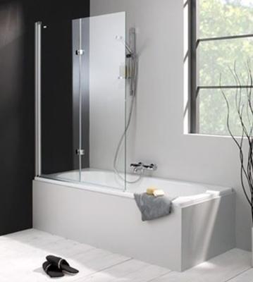 Huppe 501 Design Badklapwand Deur Links 100x150 Cm. Matzilver-helder Glas Huppe 501 Design Badklapwand Deur Links 100x150 Cm. Matzilver-helder Glas