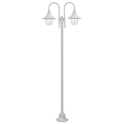 VidaXL Paalverlichting tuin e27 220 cm aluminium wit 2-delig VidaXL Paalverlichting tuin e27 220 cm aluminium wit 2-delig