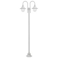 VidaXL Paalverlichting tuin e27 220 cm aluminium wit 2-delig - thumbnail