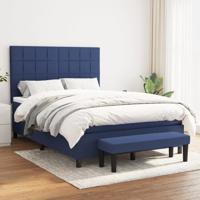 Boxspring met matras stof blauw 180x200 cm - thumbnail