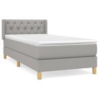 Boxspring met matras stof lichtgrijs 80x200 cm - thumbnail