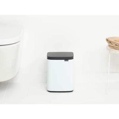 Brabantia Bo afvalemmer 4 liter met kunststof binnenemmer white - thumbnail