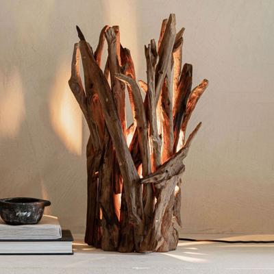 MUST Living Tafellamp 'Spot' Teakhout, 60cm, kleur Bruin